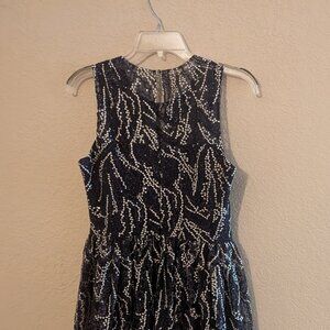 Belle Badgley Mischka dark deep blue with white Sequin